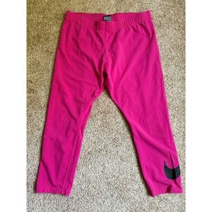 Nike Capri‎ Leggings Activewear Cropped Athletic Pants Black Logo Size Xl